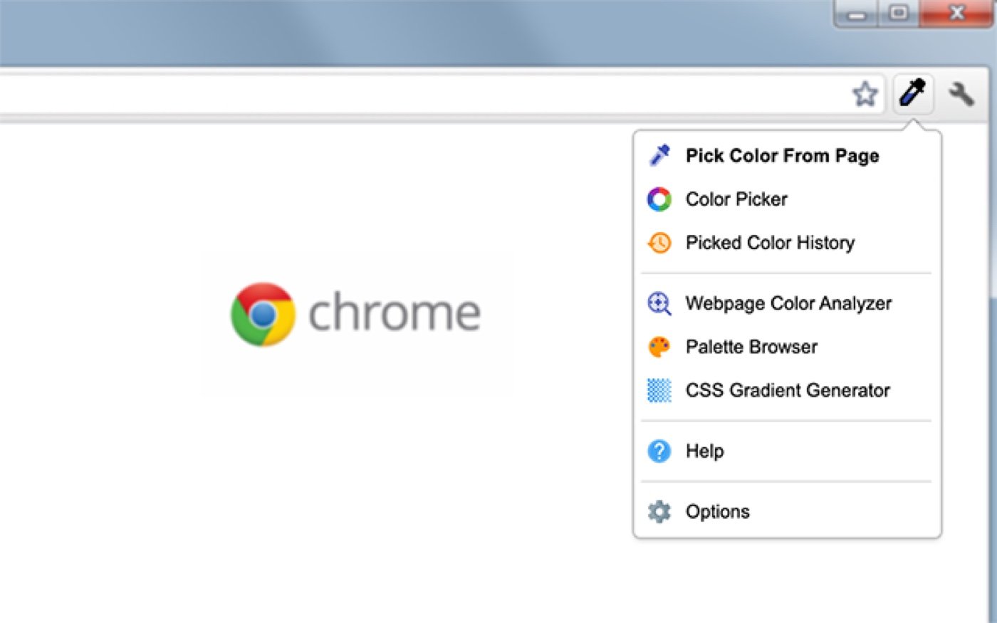 Screenshot of the ColorZilla Chrome extension